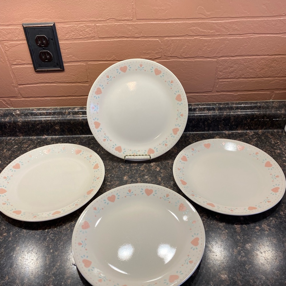 Corelle Forever Yours Pattern Dinner Plates - Set of 4